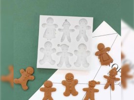 Molde silicona 6 figuras de jengibre